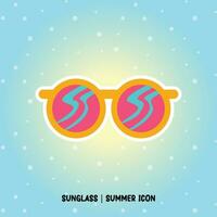 Sonnenbrille Sommer- Symbol Miami Farbe Stil vektor