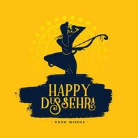 glücklich Dussehra Silhouette Stil Karte Design vektor