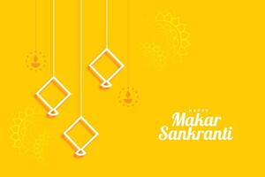 Gelb Makar Sankranti Festival Gruß Design vektor