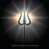 Lycklig maha shivratri bakgrund med lysande trishul vapen vektor