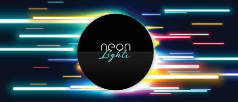 Neon- LED Licht Show Banner Design vektor