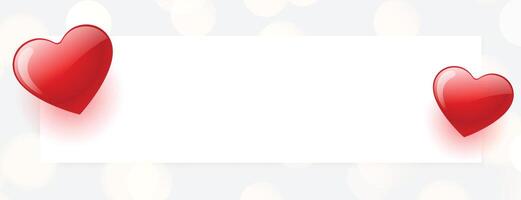 vit baner med röd hjärtan och text Plats vektor