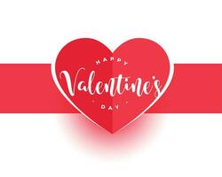 glücklich Valentinsgrüße Tag rot Papier Herz Karte Design vektor