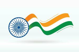 flagga av Indien i kreativ Vinka stil vektor