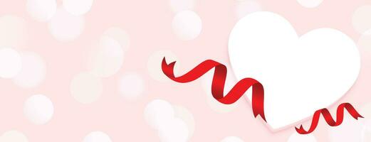 hjärta och band valentines dag firande baner design vektor