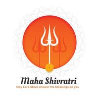 maha Shivratri traditionell Festival Design mit Trishul Design vektor