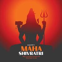 Lord Shiv Shankar Silhouettenhintergrund für Maha Shivratri vektor