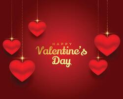 glücklich Valentinsgrüße Tag 3d Herzen Banner Design vektor