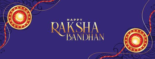 Raksha Bandhan dekorativ Festival Banner Design vektor