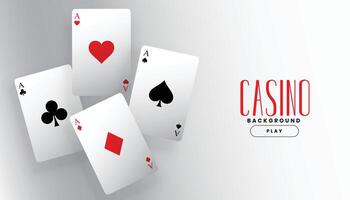 vier spielen Kasino As Karten Hintergrund vektor