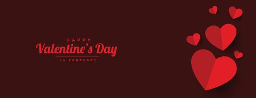 glücklich Valentinsgrüße Tag Papier Herzen Banner Design vektor