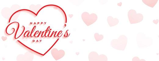 glücklich Valentinsgrüße Tag minimal Weiß Banner Design vektor