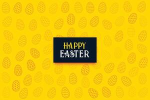 Lycklig påsk gul ägg mönster bakgrund vektor