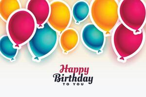 glücklich Geburtstag Hintergrund mit bunt Luftballons vektor
