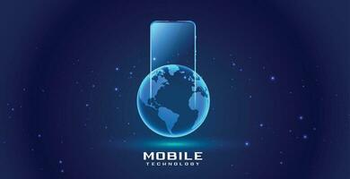 Smartphone Digital Handy, Mobiltelefon und Welt Erde Konzept Design vektor