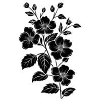 ai generiert Silhouette Blume Strauß schwarz Farbe nur vektor