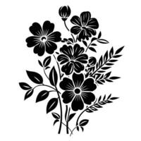 ai generiert Silhouette Blume Strauß schwarz Farbe nur vektor