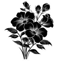 ai genererad silhuett blomma bukett svart Färg endast vektor
