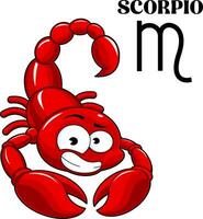 scorpio tecknad serie karaktär horoskop zodiaken tecken. vektor hand dragen illustration