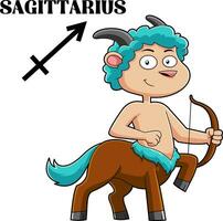 sagittarius tecknad serie karaktär horoskop zodiaken tecken. vektor hand dragen illustration