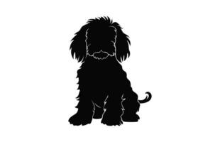 Cockapoo Hund Vektor schwarz Silhouette isoliert auf ein Weiß Hintergrund