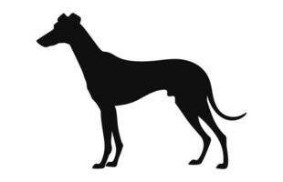 vinthund hund vektor svart silhuett fri