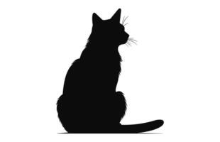 katt silhuett svart vektor fri