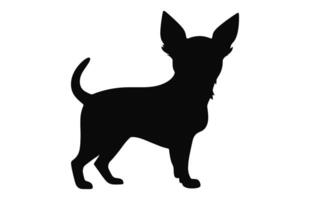 ein Chihuahua Hund schwarz Silhouette Vektor isoliert auf ein Weiß Hintergrund