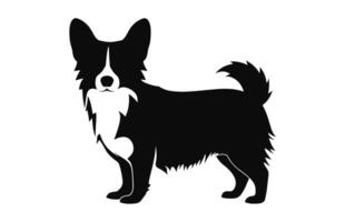 en corgi hund svart vektor silhuett isolerat på en vit bakgrund