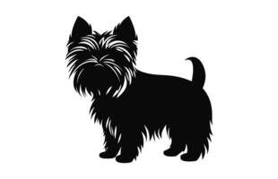 Yorkshire Terrier Hund Vektor schwarz Silhouette kostenlos