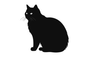 ett exotisk kort hår katt svart silhuett vektor fri