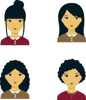 uppsättning av företag kvinna avatar. användare profil. vektor illustration