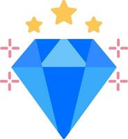 diamant platt ikon vektor
