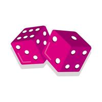 Würfel Casino-Spiel isolierte Symbole vektor