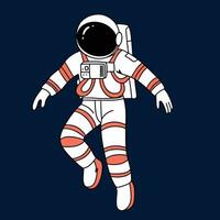 Astronaut farbig Umriss. isoliert Gekritzel Astronaut mit farbig. Hand gezeichnet Vektor Kunst