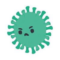 Grüne Covid19-Virus-Pandemie-Partikel-Comic-Figur vektor