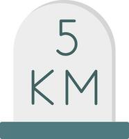 kilometer platt ikon vektor