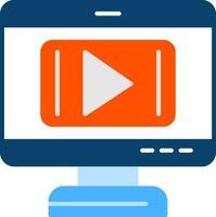 flaches Symbol für den Videoplayer vektor