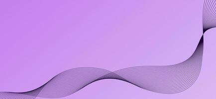 lila bakgrund med abstrakt linjär Vinka. baner med minimalistisk elegant design. vektor