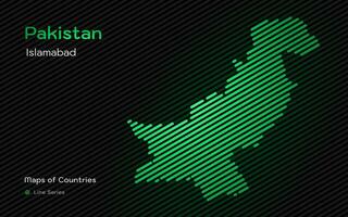 pakistan Karta i en linje mönster. stiliserade enkel vektor Karta