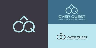 abstrakt oändlighet brev o Q eller qo logotyp i blå Färg presenteras med flera olika bakgrund färger. de logotyp är också lämplig för internet företag, teknologi, och hört företag logotyp design mall vektor