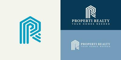 abstrakt initial bokstav pr logotyp i blå färg isolerad i vit bakgrund ansökt för projektledning företagslogotyp även lämplig för varumärken eller företag som har initialt namn rp vektor