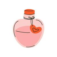 ein Rosa Flasche mit ein Liebe Trank. Symbol von Liebe, Romantik. Design zum Valentinstag Tag. vektor