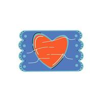godis i de form av en hjärta i en omslag. symbol av kärlek, romantik. design för hjärtans dag. vektor