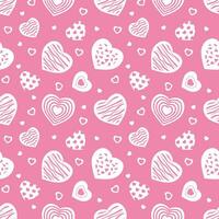 sömlös mönster av hjärtan på en rosa bakgrund för hjärtans dag. mönster för omslag papper vektor