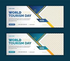 Welttourismustag Webbanner-Vorlagendesign vektor