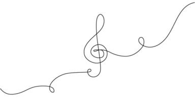 kontinuierlich Linie Violine Schlüssel Symbol. Konzept von abstrakt Linien von Musical Anmerkungen im einfach linear Stil. editierbar Schlaganfall. Vektor Illustration
