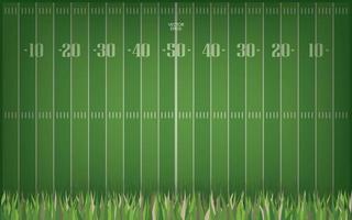 bakgrund för amerikansk fotbollssport. vektor illustration av grönt fält.