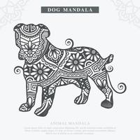 Hund Mandala-Vektor. Vintage dekorative Elemente. orientalisches Muster, Vektorillustration. vektor