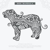 Hund Mandala-Vektor. Vintage dekorative Elemente. orientalisches Muster, Vektorillustration. vektor